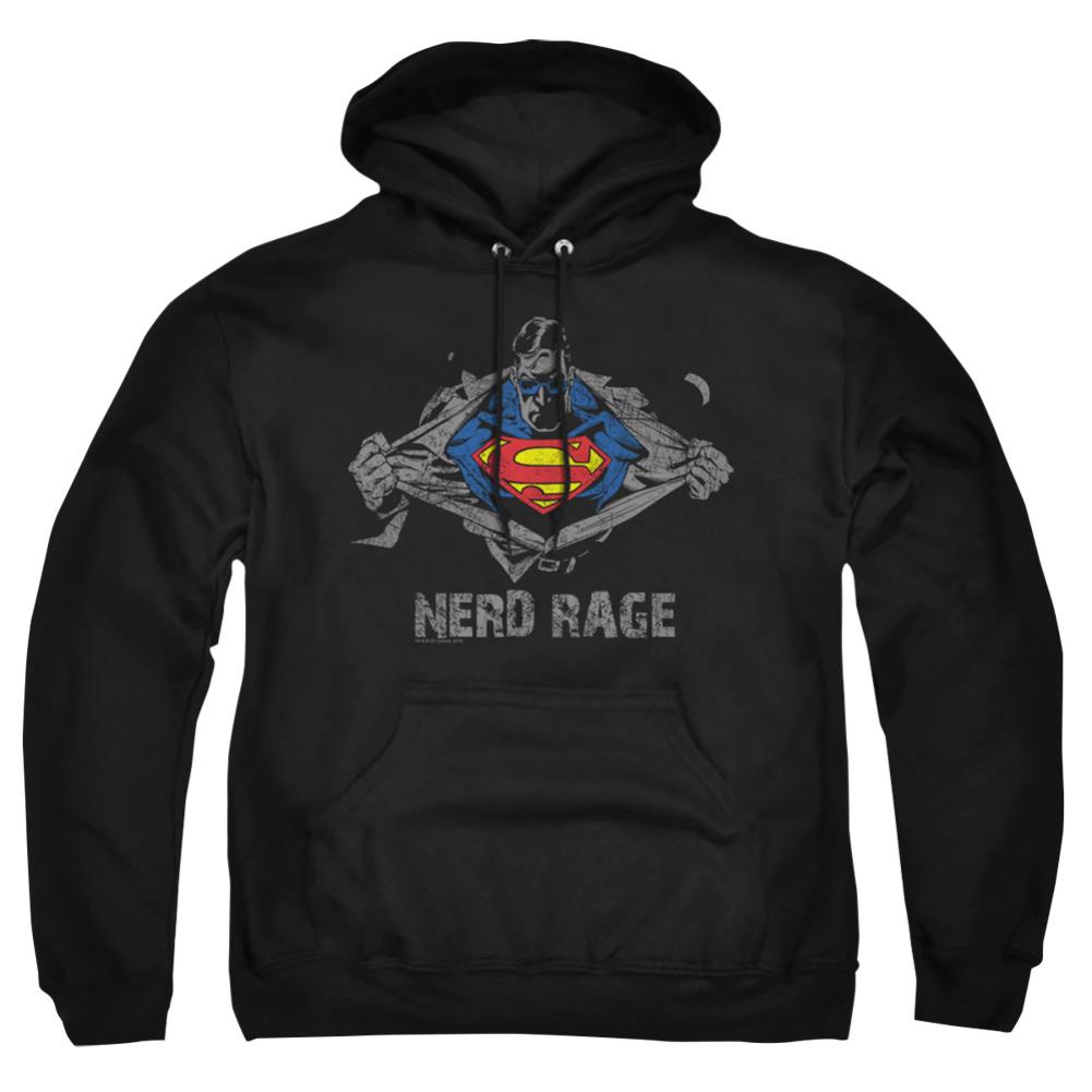 Superman Nerd Rage Men's Pull-Over 75 25 Poly Hoodie