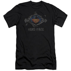 Superman Nerd Rage Men's Ultra-Soft 30/1 Cotton Slim SS T
