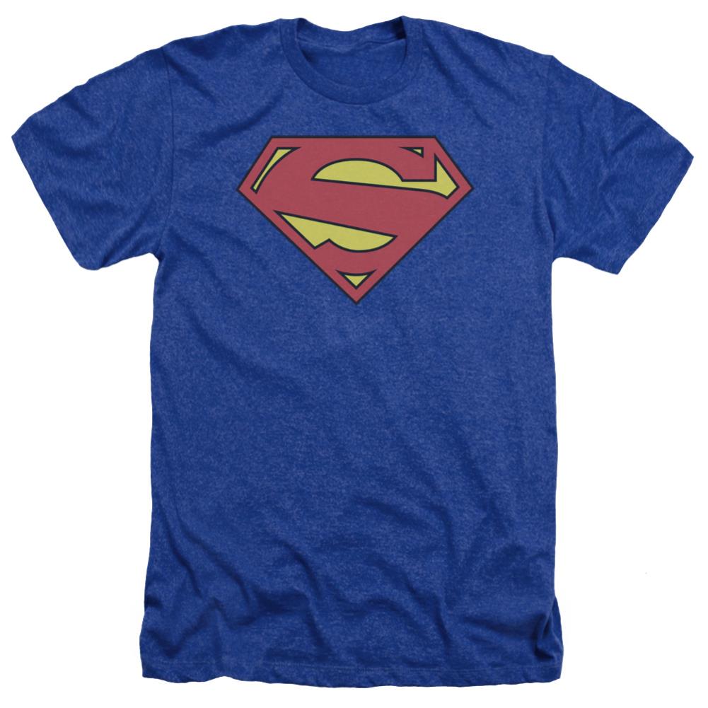 Superman New 52 Shield Men's 30/1 Heather 60 40 Poly SS T