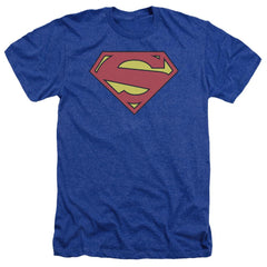 Superman New 52 Shield Men's 30/1 Heather 60 40 Poly SS T