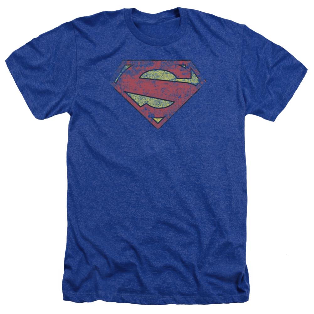 Superman New 52 Shield Men's 30/1 Heather 60 40 Poly SS T