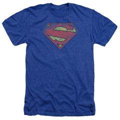 Superman New 52 Shield Men's 30/1 Heather 60 40 Poly SS T