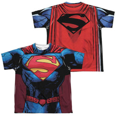 Superman New 52 Superman (Front/Back Print) Youth Regular Fit Poly SS T