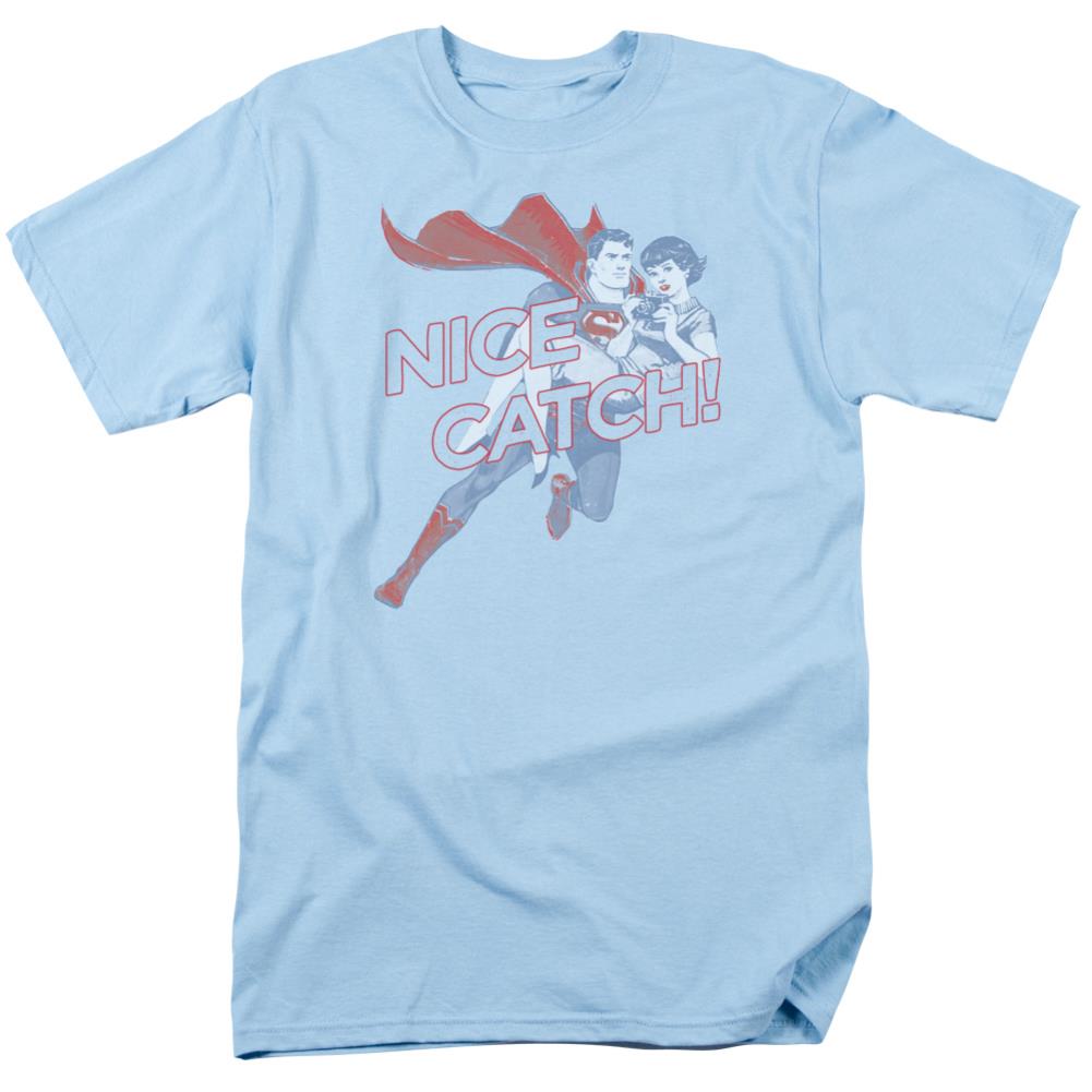 Superman Nice Catch Men's 18/1 Cotton SS T