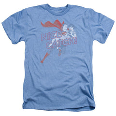 Superman Nice Catch Men's 30/1 Heather 60 40 Poly SS T