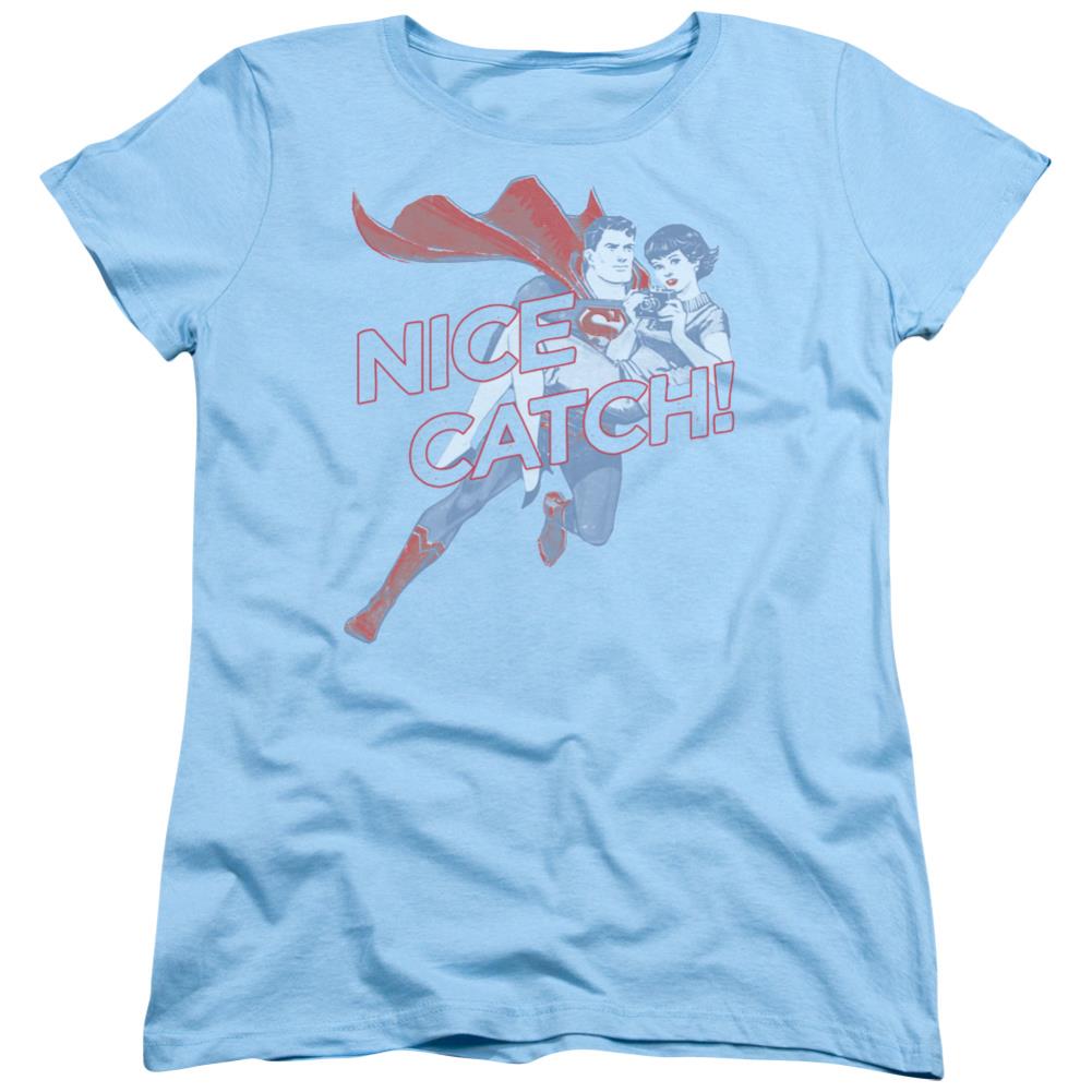 Superman Nice Catch Women's 18/1 Cotton SS T