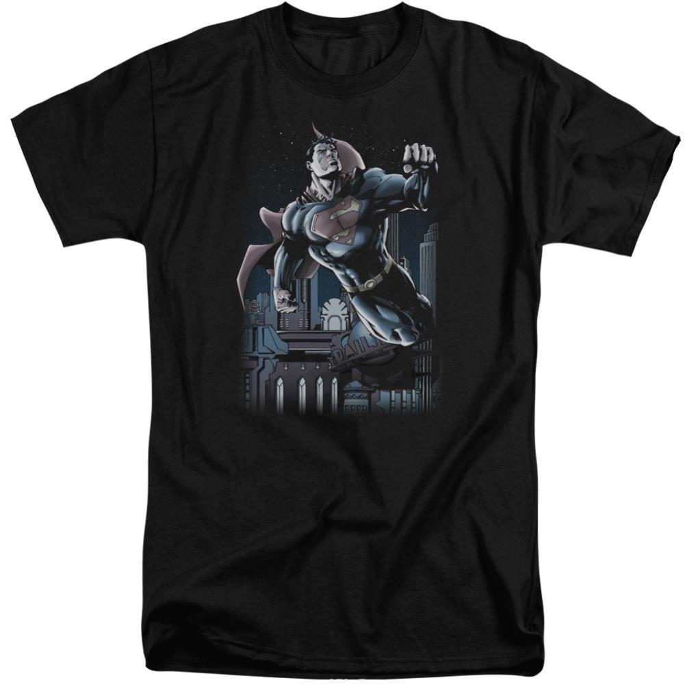 Superman Night Fight Men's 18/1 Tall Cotton SS T