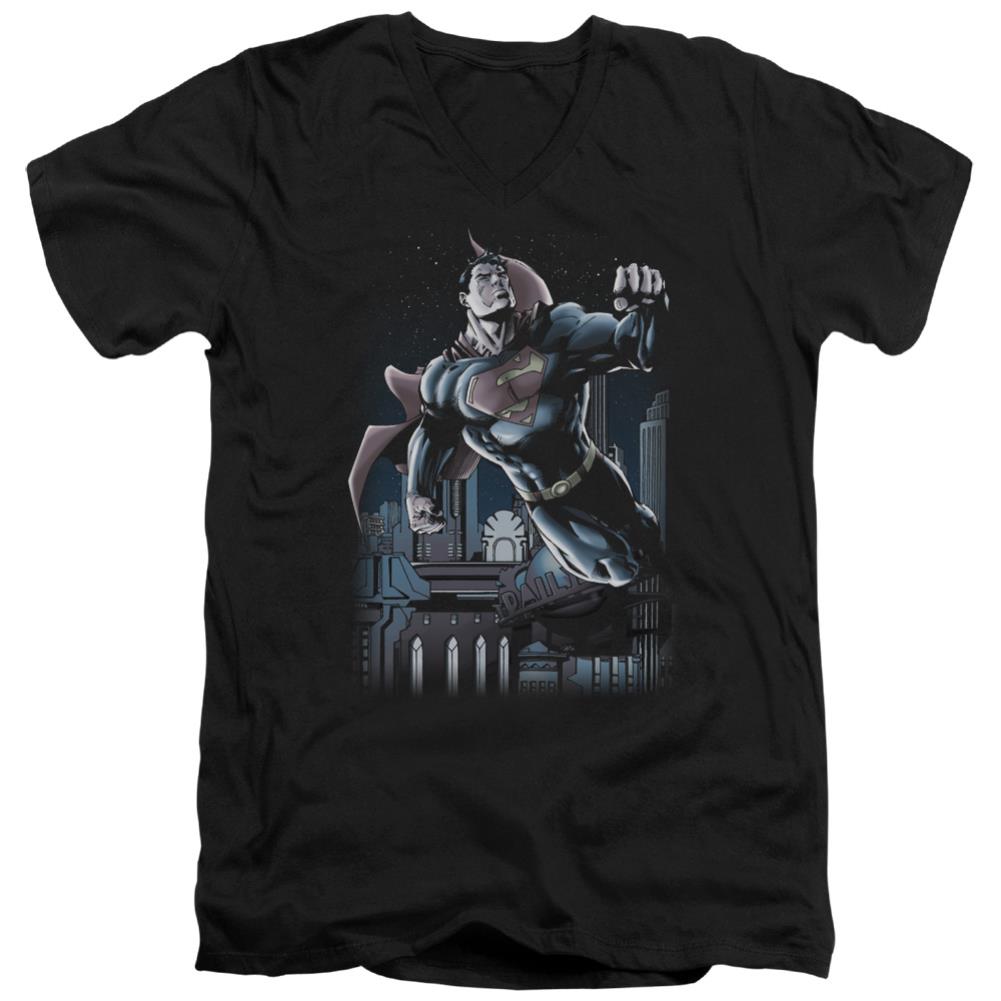 Superman Night Fight Men's 30/1 Cotton Slim V-Neck T