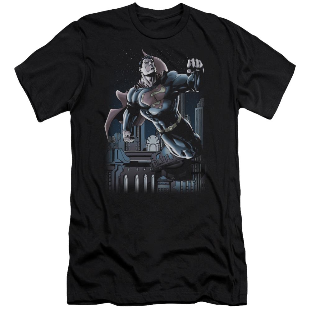 Superman Night Fight Men's Ultra-Soft 30/1 Cotton Slim SS T