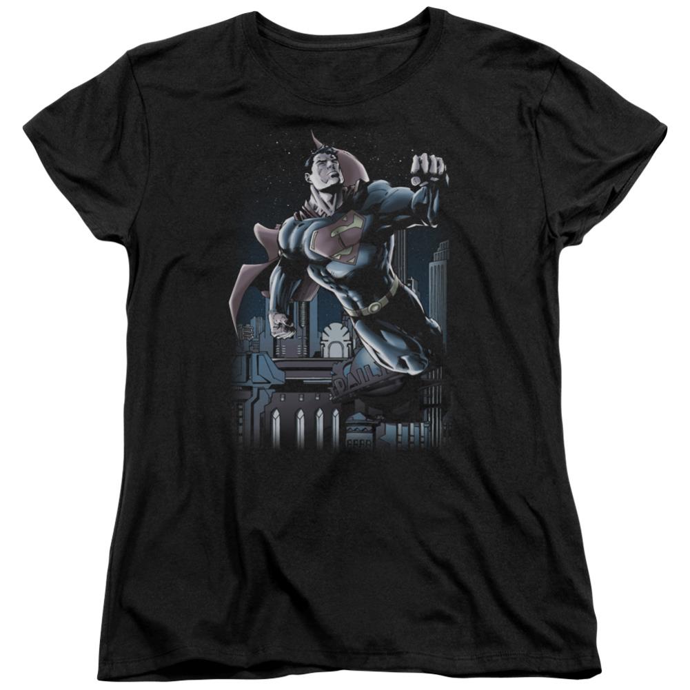 Superman Night Fight Women's 18/1 Cotton SS T