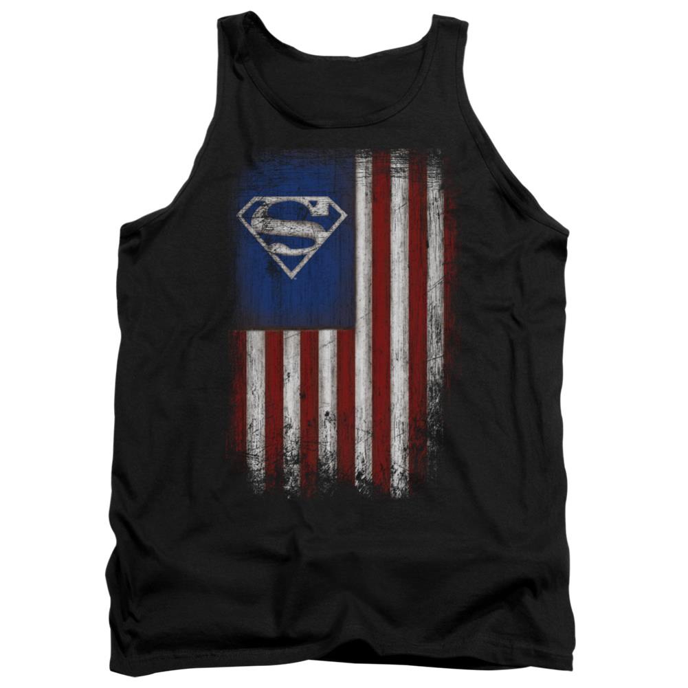 Superman Old Glory Shield Men's 18/1 Cotton Tank Top