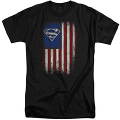 Superman Old Glory Shield Men's 18/1 Tall Cotton SS T