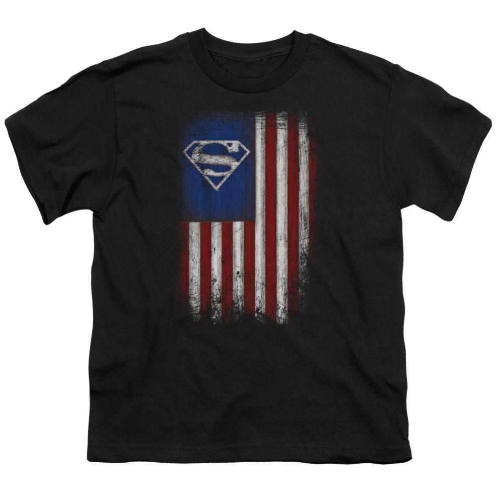 Superman Old Glory Shield Youth 18/1 100% Cotton SS T