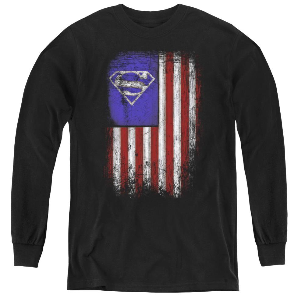 Superman Old Glory Shield Youth LS T