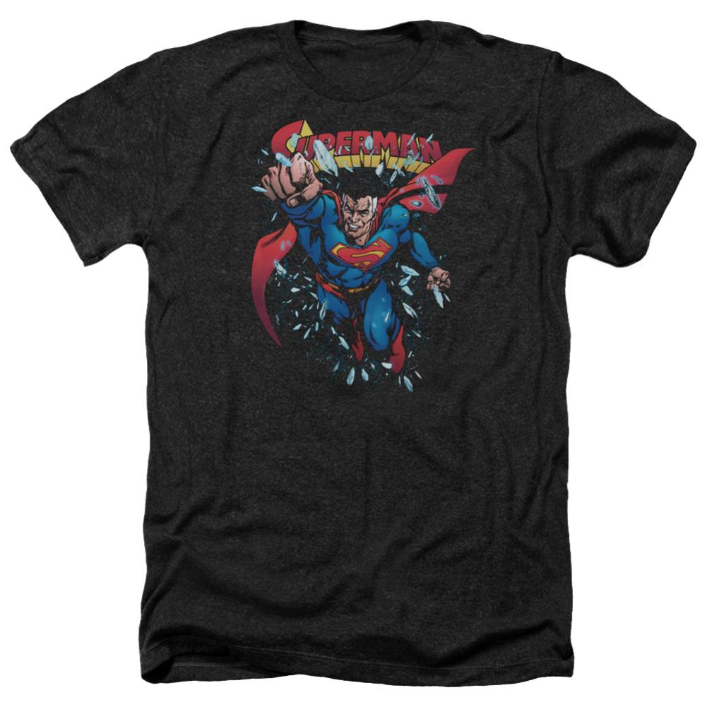 Superman Old Man Kal Men's 30/1 Heather 60 40 Poly SS T