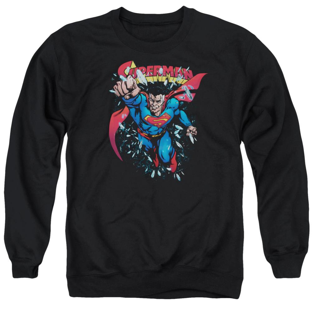 Superman Old Man Kal Men's Crewneck 50 50 Poly LS T