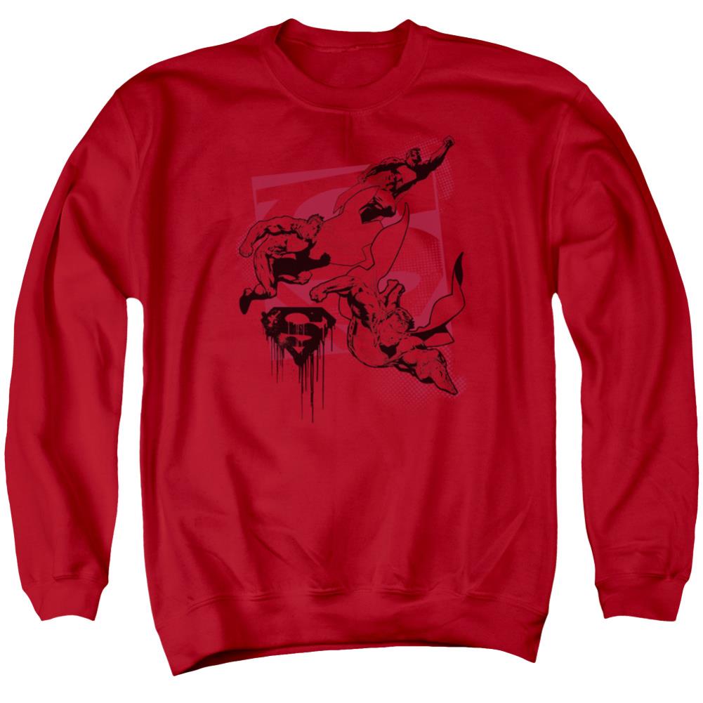 Superman Omnipresent Men's Crewneck 50 50 Poly LS T