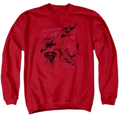Superman Omnipresent Men's Crewneck 50 50 Poly LS T