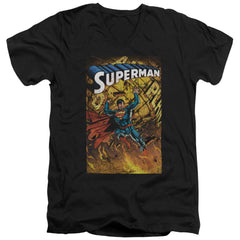 Superman One Men's 30/1 Cotton Slim V-Neck T