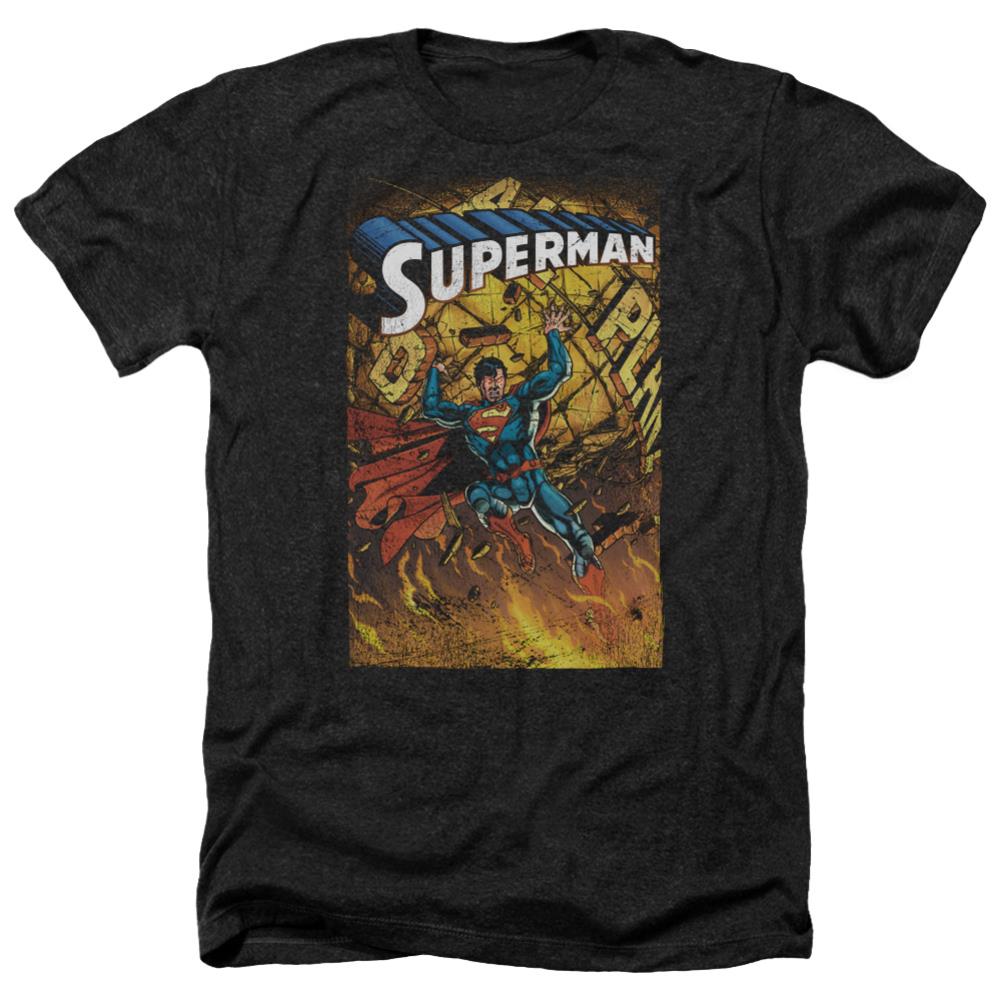 Superman One Men's 30/1 Heather 60 40 Poly SS T