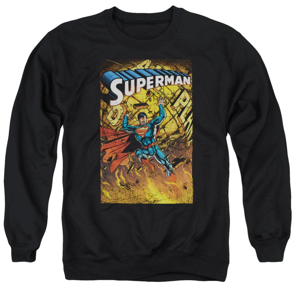 Superman One Men's Crewneck 50 50 Poly LS T