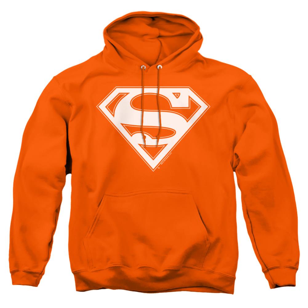 Superman Orange & White Shield Men's Pull-Over 75 25 Poly Hoodie