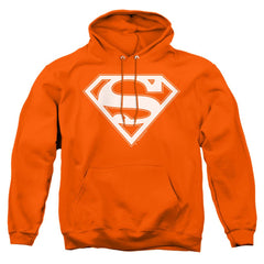 Superman Orange & White Shield Men's Pull-Over 75 25 Poly Hoodie