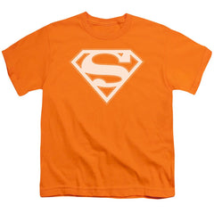 Superman Orange & White Shield Youth 18/1 100% Cotton SS T