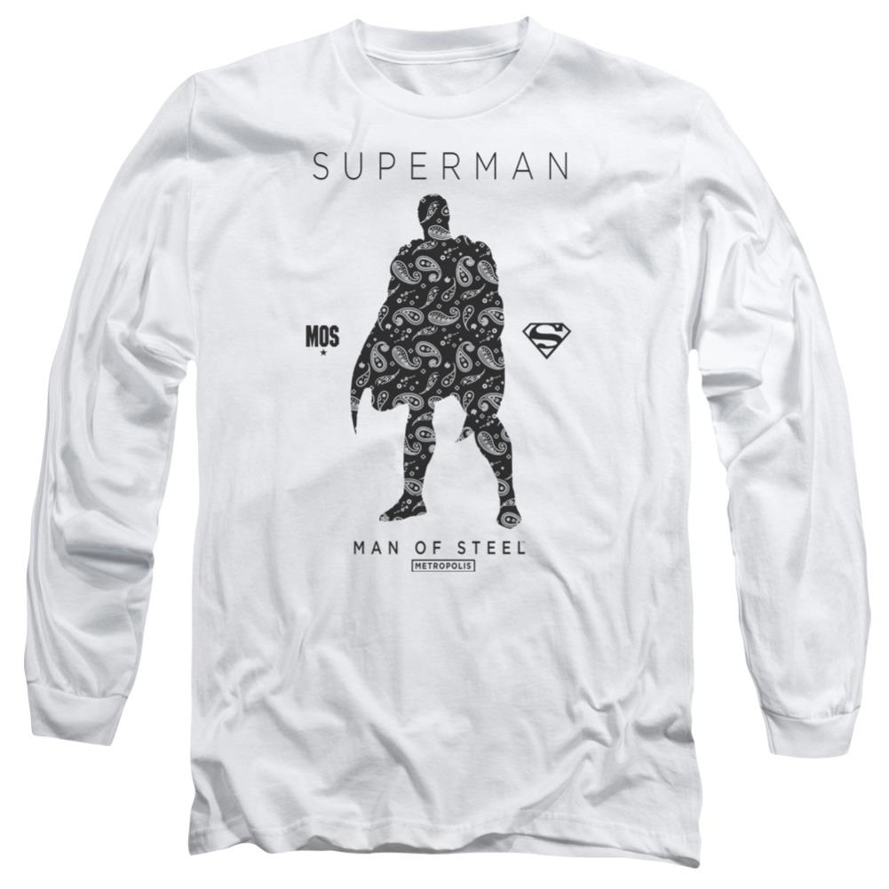 Superman Paisley Sihouette Men's 18/1 Cotton LS T