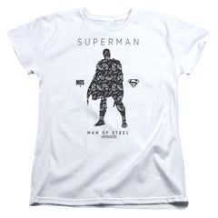 Superman Paisley Sihouette Women's 18/1 Cotton SS T