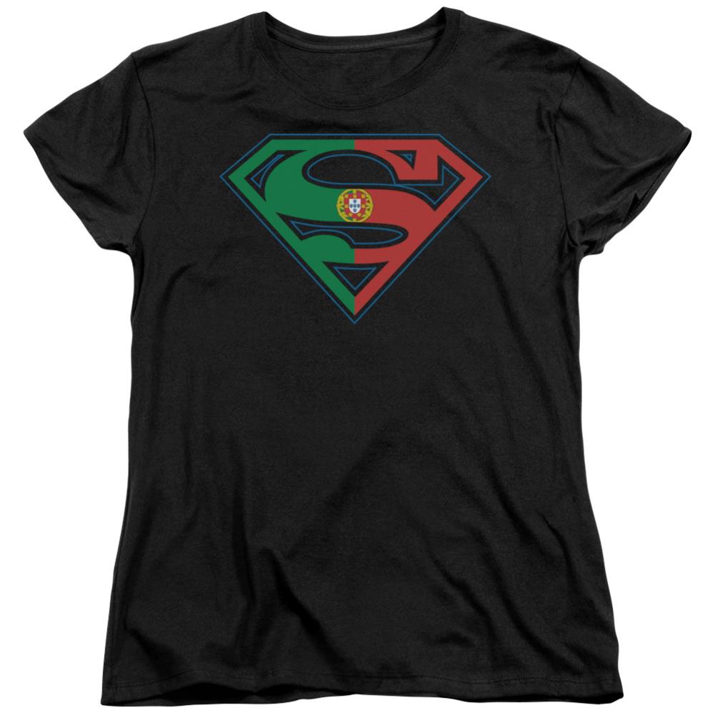 Superman Portugal Shield Women's 18/1 Cotton SS T