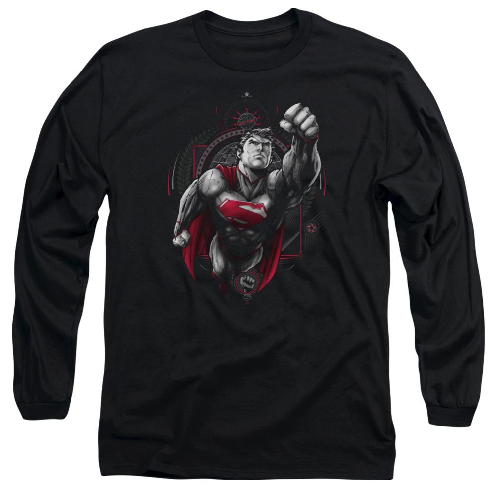 Superman Propaganda Superman Men's 18/1 Cotton LS T
