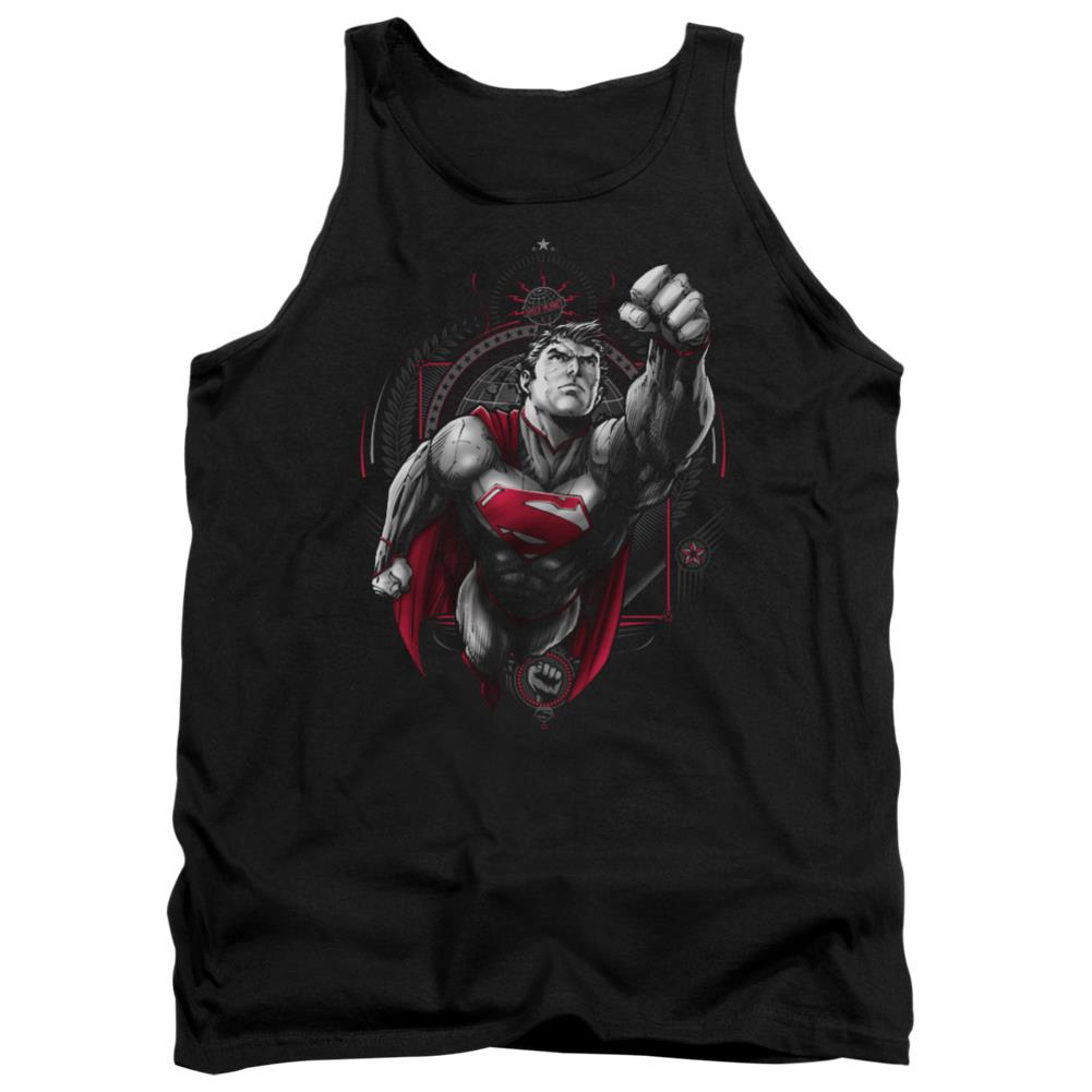 Superman Propaganda Superman Men's 18/1 Cotton Tank Top