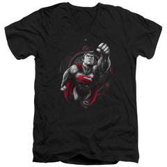 Superman Propaganda Superman Men's 30/1 Cotton Slim V-Neck T