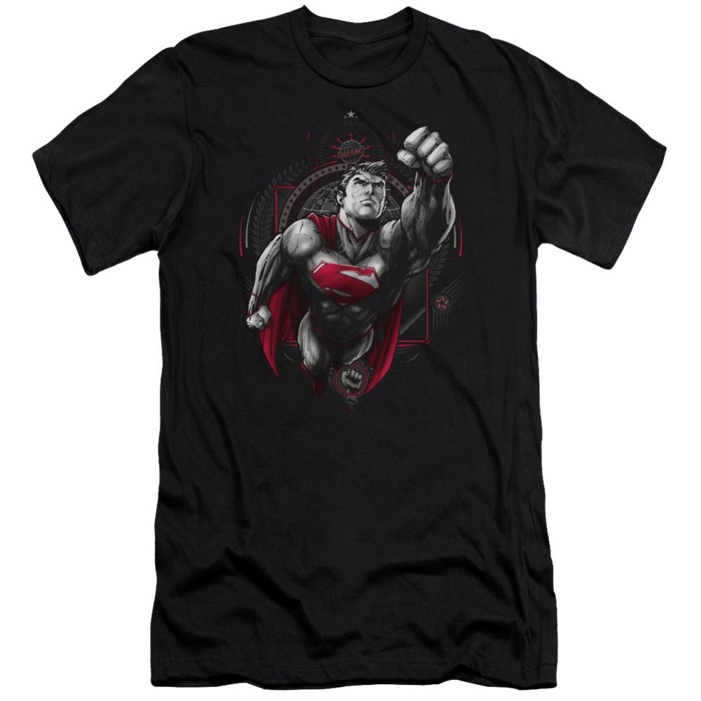 Superman Propaganda Superman Men's Ultra-Soft 30/1 Cotton Slim SS T
