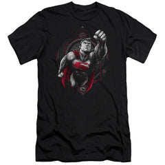 Superman Propaganda Superman Men's Ultra-Soft 30/1 Cotton Slim SS T