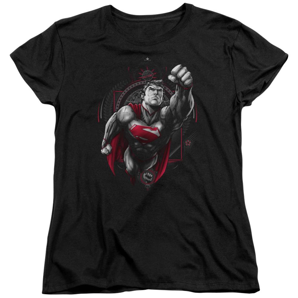 Superman Propaganda Superman Women's 18/1 Cotton SS T