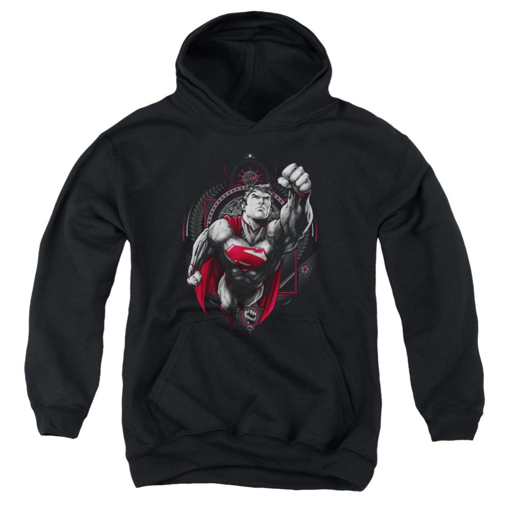 Superman Propaganda Superman Youth Cotton Poly Pull-Over Hoodie