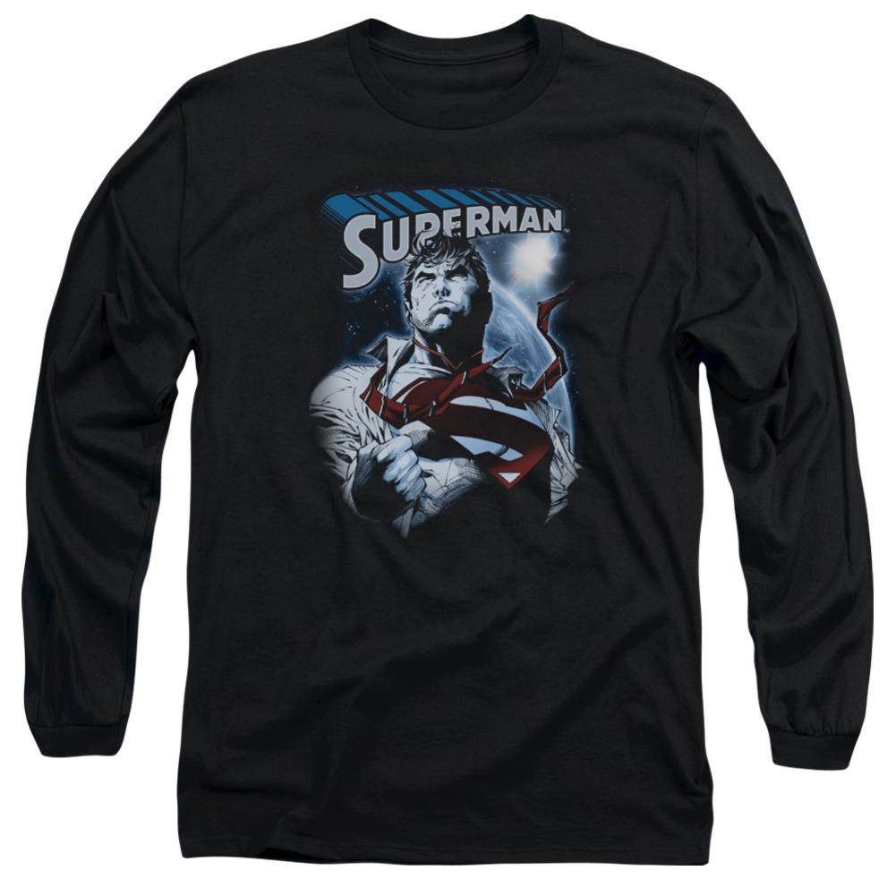 Superman Protect Earth Men's 18/1 Cotton LS T