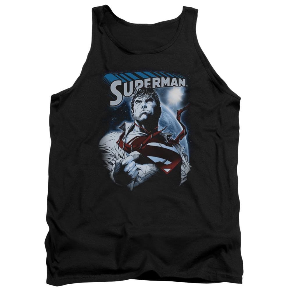 Superman Protect Earth Men's 18/1 Cotton Tank Top