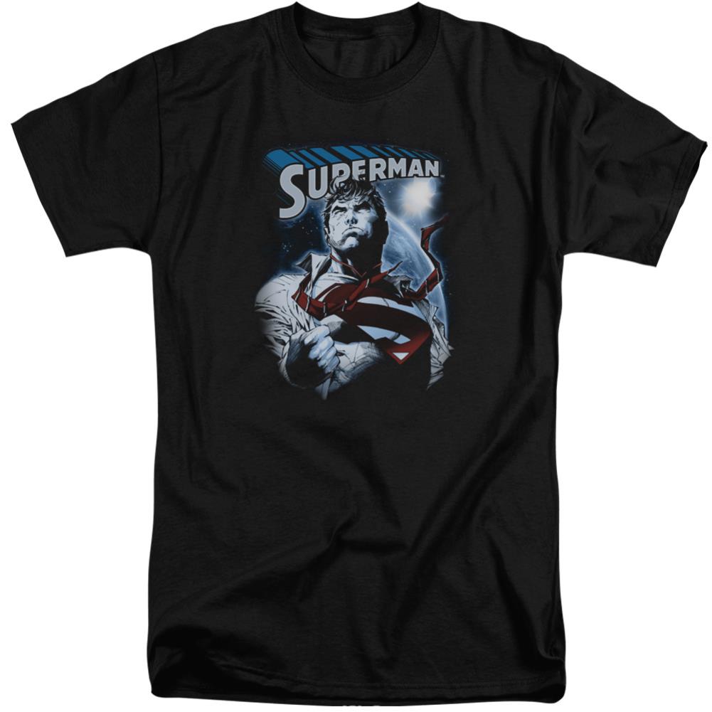 Superman Protect Earth Men's 18/1 Tall Cotton SS T