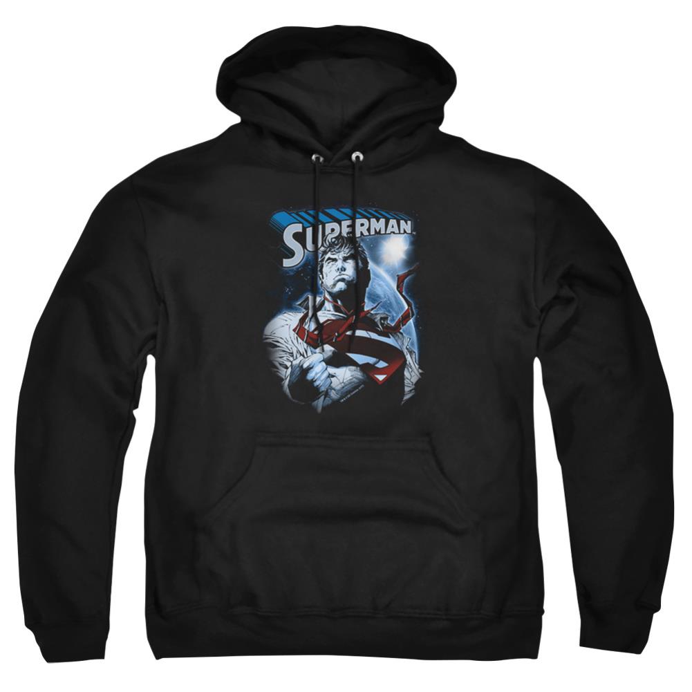 Superman Protect Earth Men's Pull-Over 75 25 Poly Hoodie
