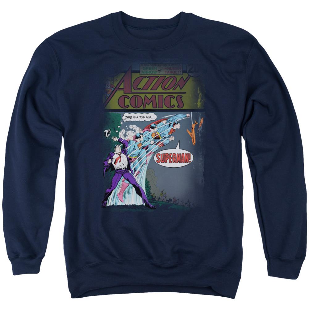 Superman Quick Change Men's Crewneck 50 50 Poly LS T