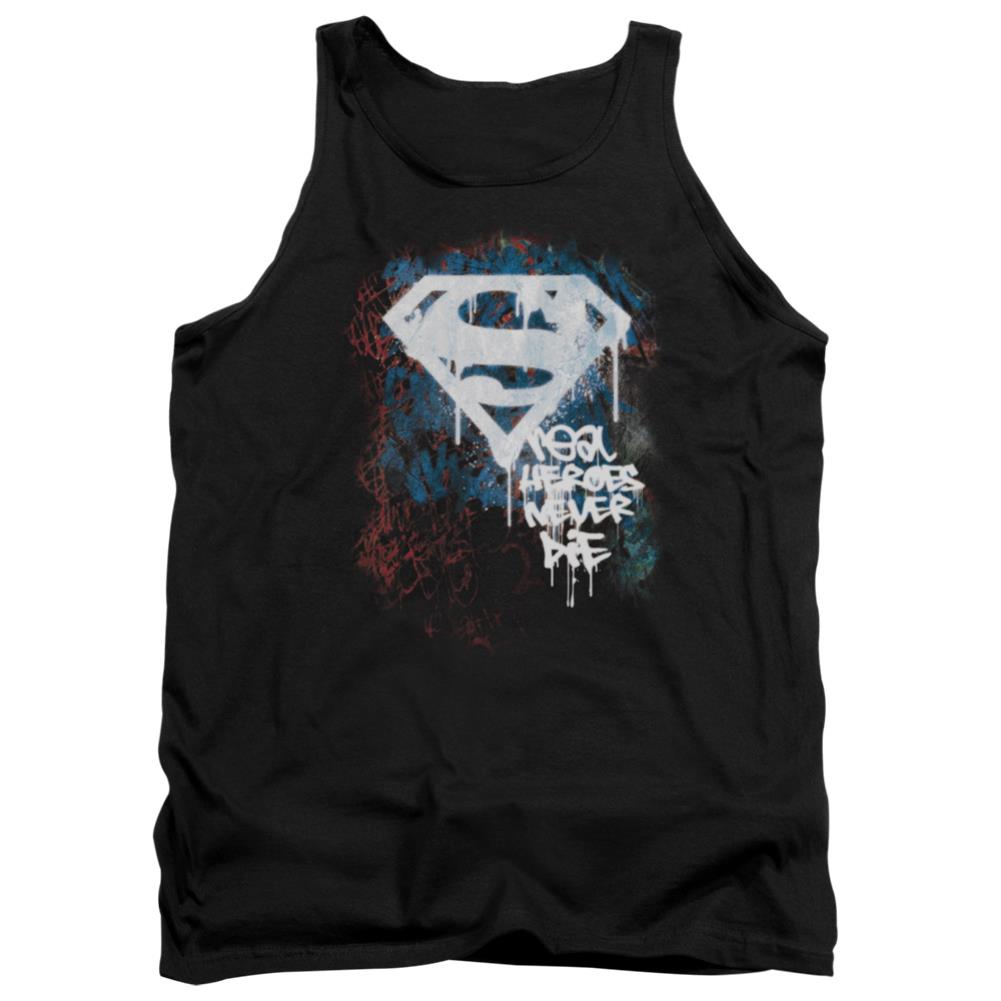 Superman Real Heroes Never Die Men's 18/1 Cotton Tank Top