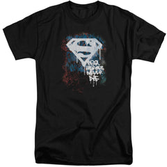 Superman Real Heroes Never Die Men's 18/1 Tall Cotton SS T