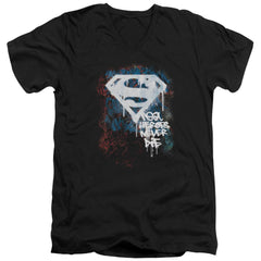Superman Real Heroes Never Die Men's 30/1 Cotton Slim V-Neck T