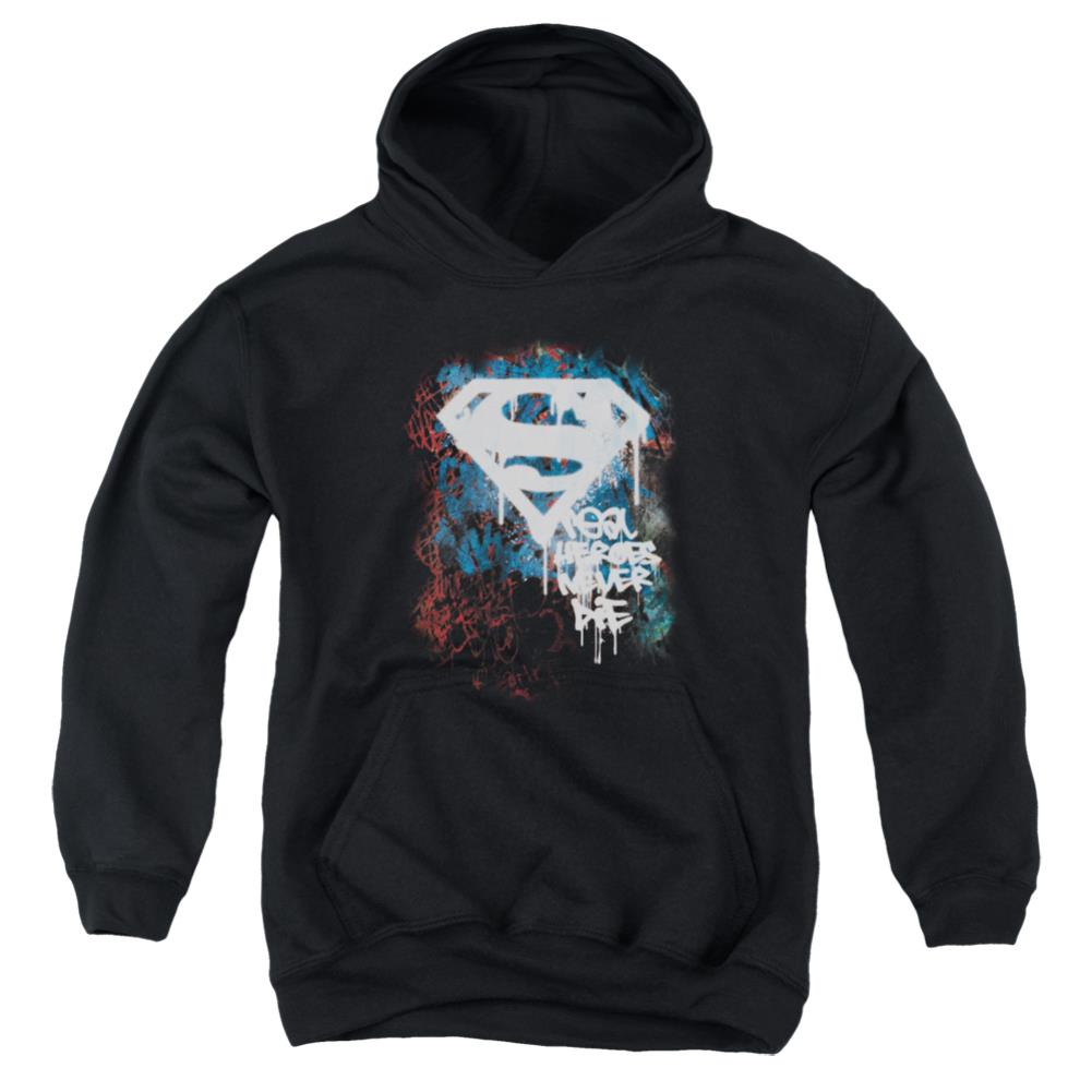 Superman Real Heroes Never Die Youth Cotton Poly Pull-Over Hoodie