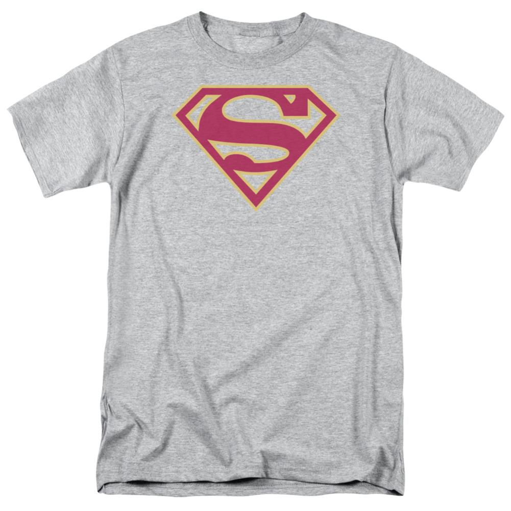 Superman Red & Gold Shield Men's 18/1 Cotton SS T