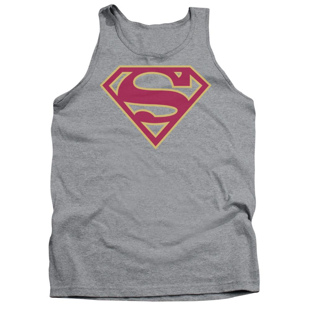 Superman Red & Gold Shield Men's 18/1 Cotton Tank Top