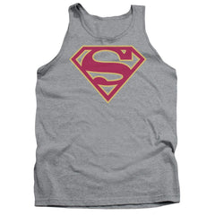 Superman Red & Gold Shield Men's 18/1 Cotton Tank Top